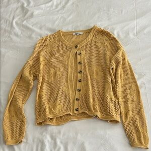 Madewell Mustard Button-Up Cardigan